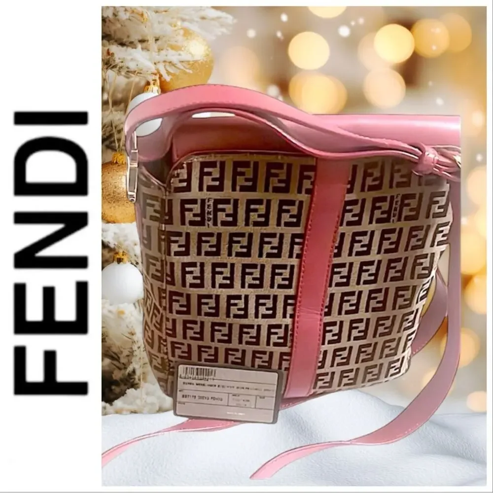 FENDI Tan and Pink Crossbody Bag
